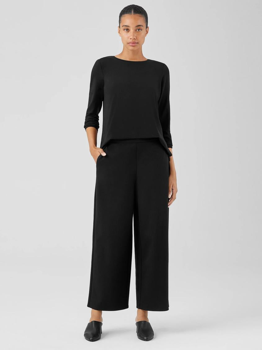 Eileen Fisher Pants, Shorts &amp; Jumpsuits | Washable Flex Ponte Wide-Leg Pant Black - Women