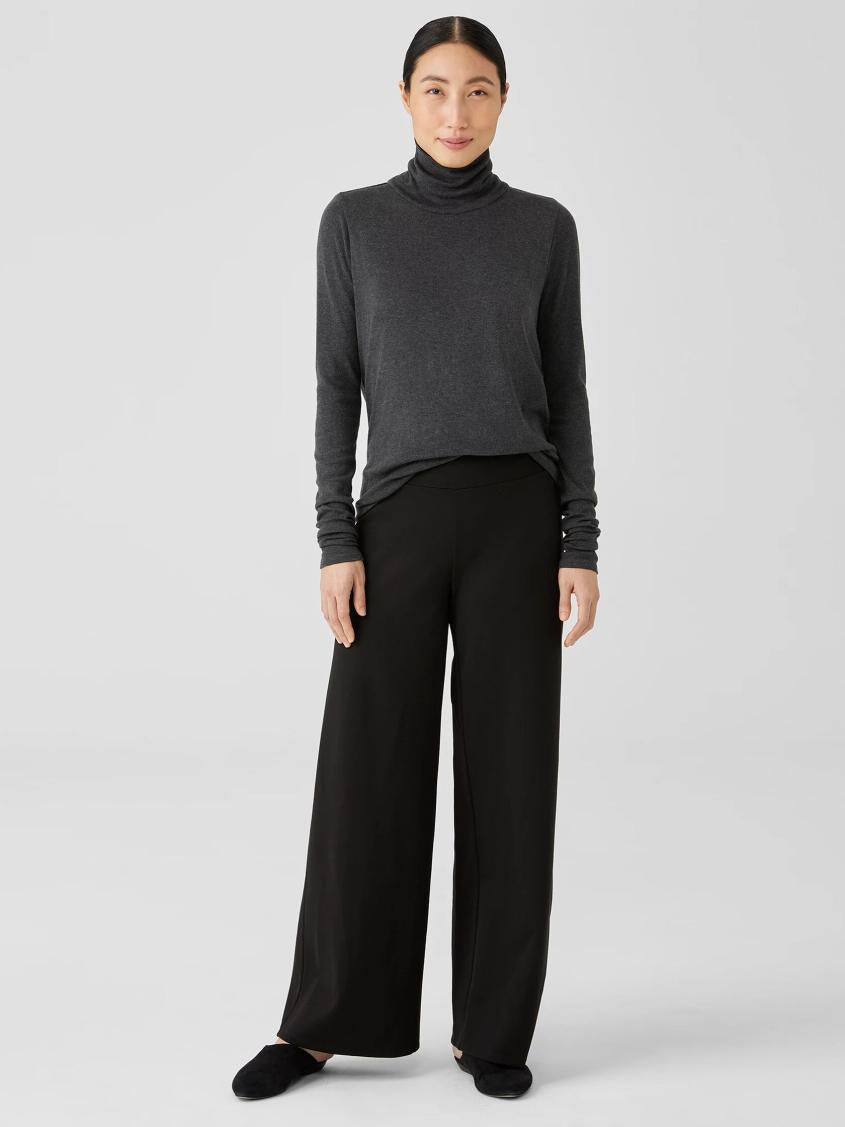 Eileen Fisher Pants, Shorts &amp; Jumpsuits | Washable Flex Ponte Wide-Leg Pant Black - Women