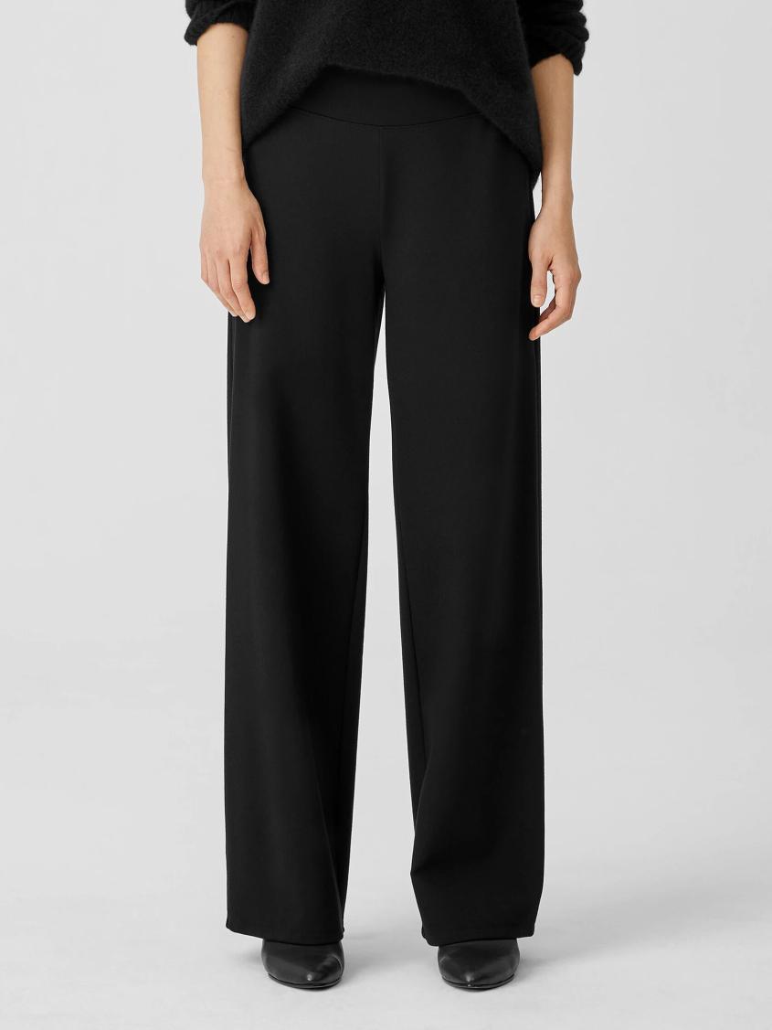 Eileen Fisher Pants, Shorts &amp; Jumpsuits | Washable Flex Ponte Wide-Leg Pant Black - Women
