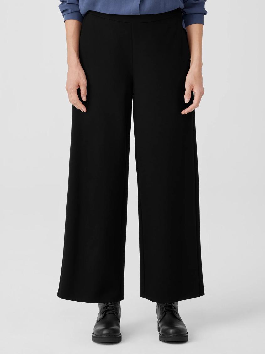 Eileen Fisher Pants, Shorts &amp; Jumpsuits | Washable Flex Ponte Wide-Leg Pant Black - Women