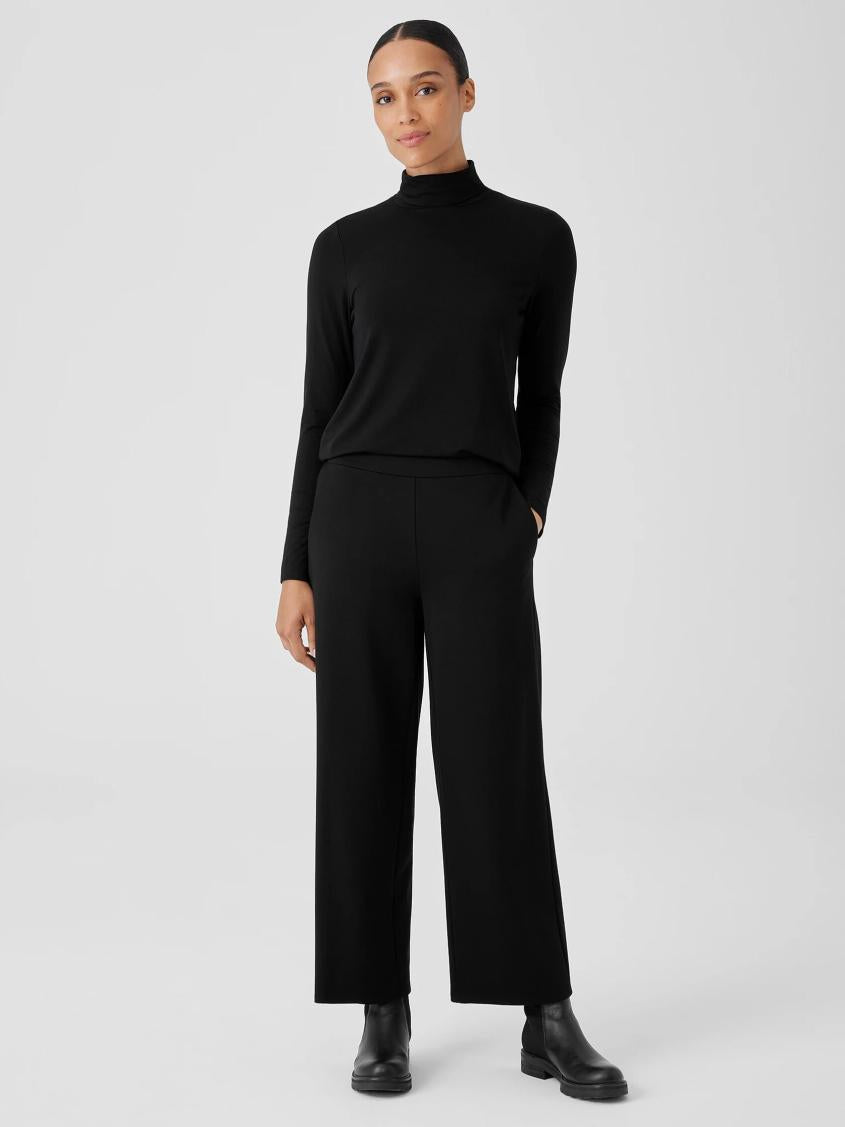 Eileen Fisher Pants, Shorts &amp; Jumpsuits | Washable Flex Ponte Wide-Leg Pant Black - Women