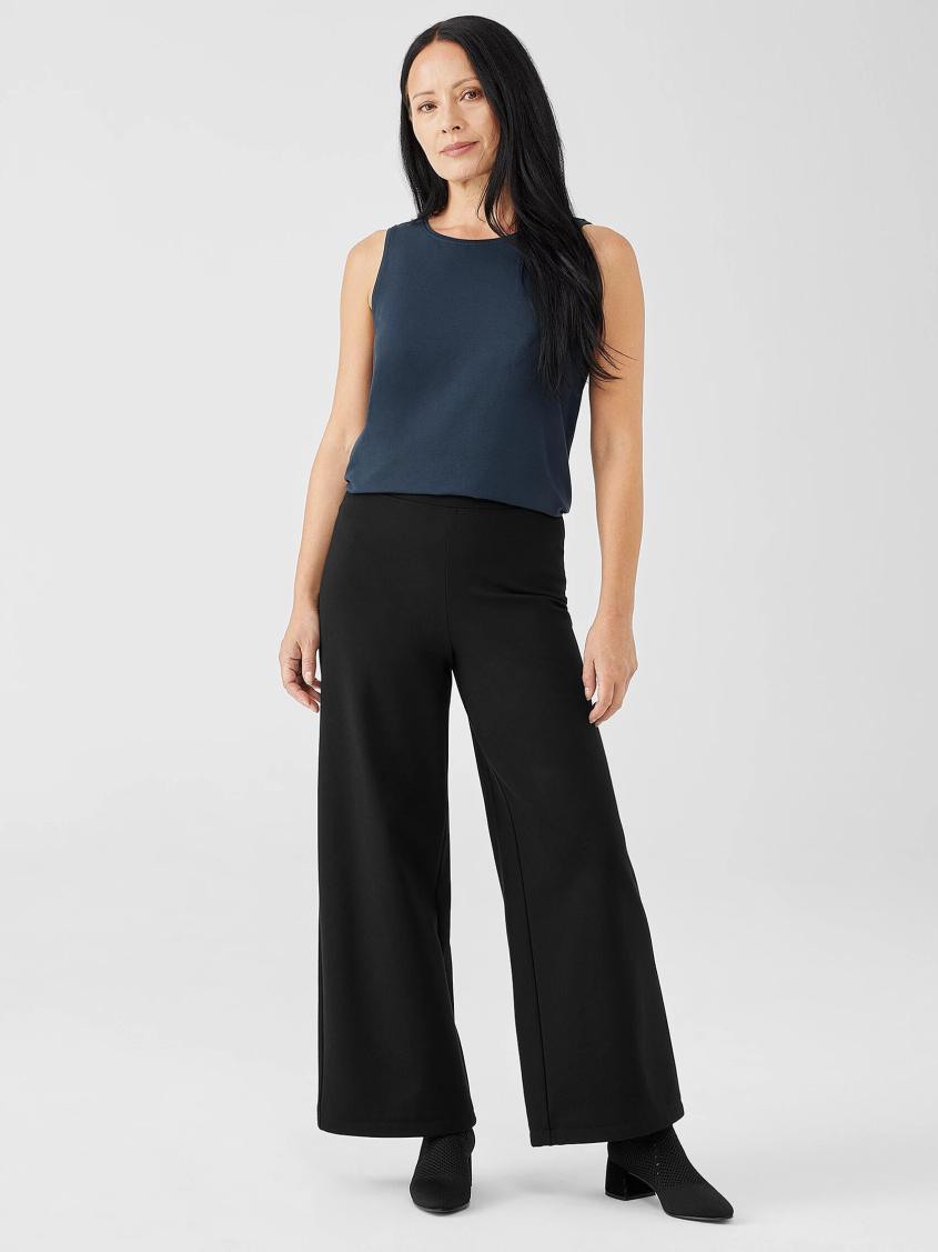 Eileen Fisher Pants, Shorts &amp; Jumpsuits | Washable Flex Ponte Wide-Leg Pant Black - Women
