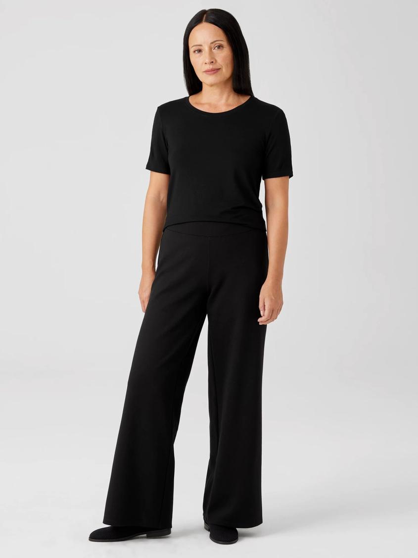 Eileen Fisher Pants, Shorts &amp; Jumpsuits | Washable Flex Ponte Wide-Leg Pant Black - Women