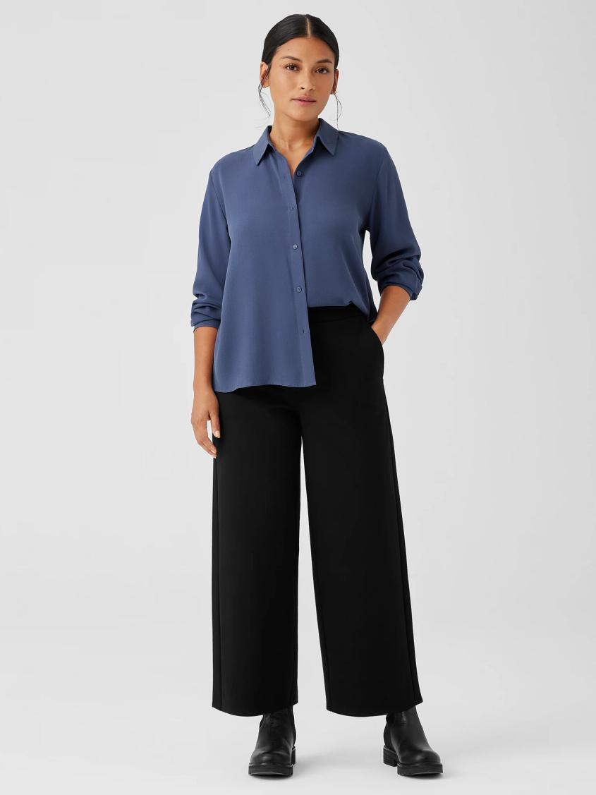 Eileen Fisher Pants, Shorts &amp; Jumpsuits | Washable Flex Ponte Wide-Leg Pant Black - Women