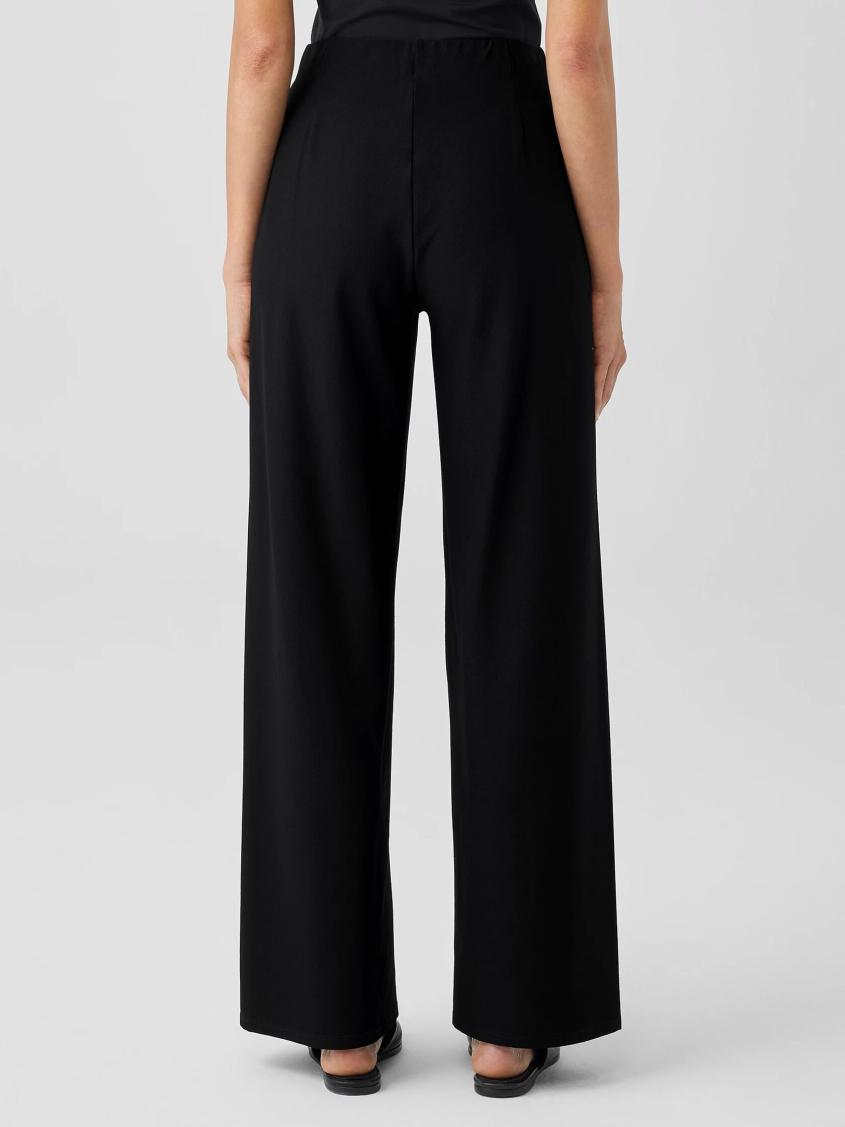 Eileen Fisher Pants, Shorts &amp; Jumpsuits | Washable Stretch Crepe High-Waisted Wide Pant Black - Women