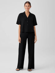 Eileen Fisher Pants, Shorts &amp; Jumpsuits | Washable Stretch Crepe High-Waisted Wide Pant Black - Women