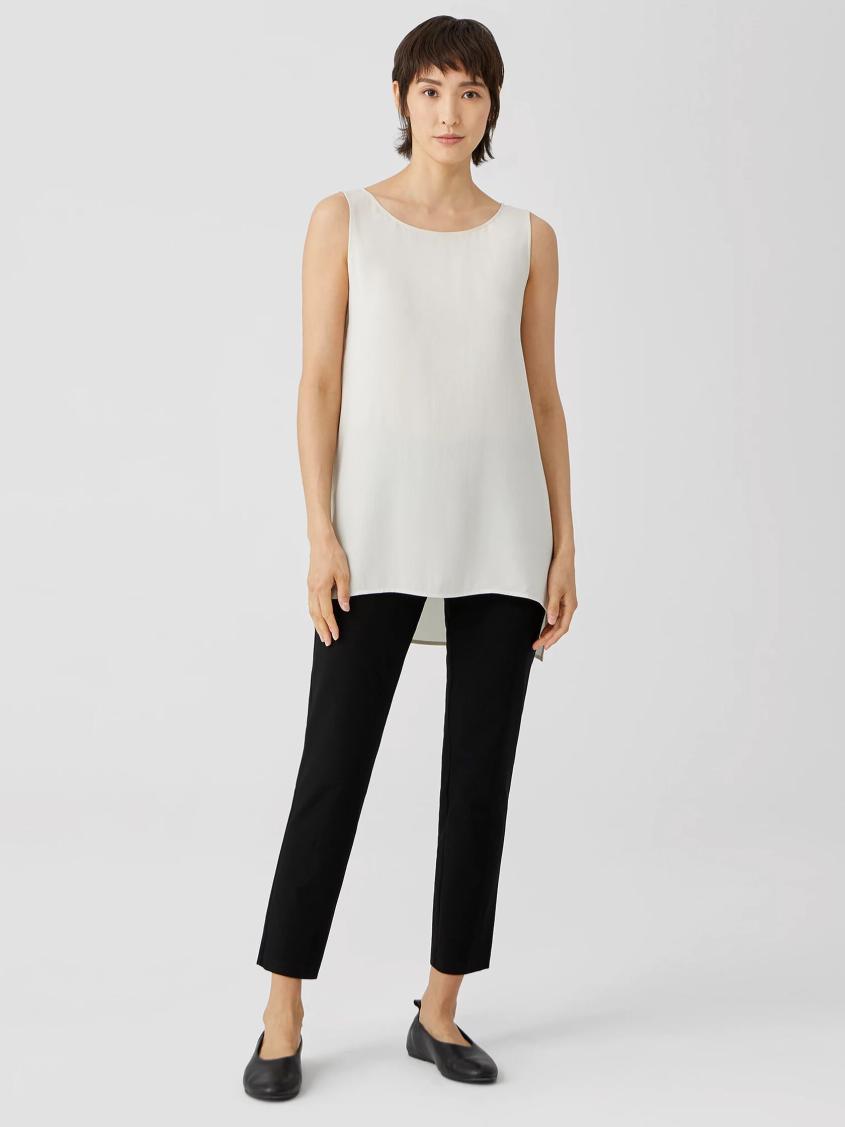 Eileen Fisher Pants, Shorts &amp; Jumpsuits | Washable Stretch Crepe Slim Ankle Pant Black - Women