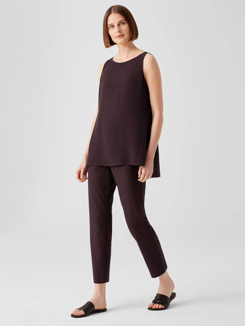 Eileen Fisher Pants, Shorts &amp; Jumpsuits | Washable Stretch Crepe Slim Ankle Pant Cassis - Women