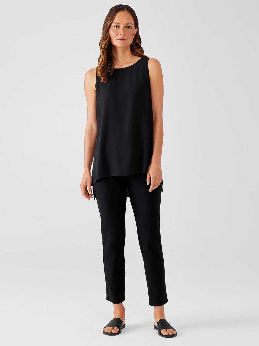Eileen Fisher Pants, Shorts &amp; Jumpsuits | Washable Stretch Crepe Slim Pant Black - Women