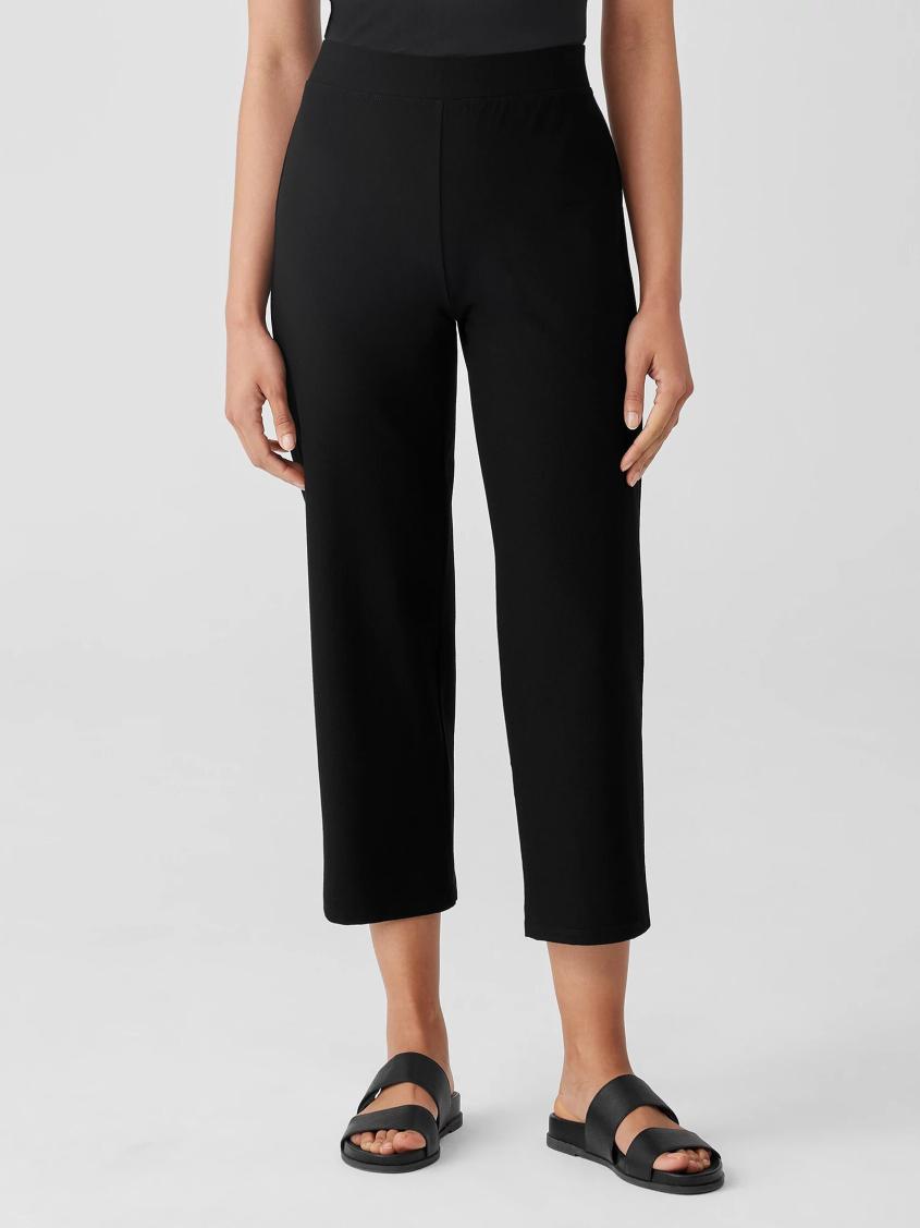Eileen Fisher Pants, Shorts &amp; Jumpsuits | Washable Stretch Crepe Straight Pant With Yoke Black - Women