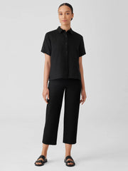 Eileen Fisher Pants, Shorts &amp; Jumpsuits | Washable Stretch Crepe Straight Pant With Yoke Black - Women