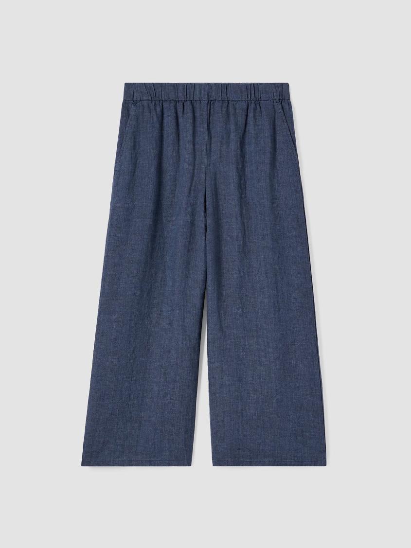 Eileen Fisher Pants, Shorts &amp; Jumpsuits | Washed Organic Linen Délavé Wide-Leg Pant Dusk - Women