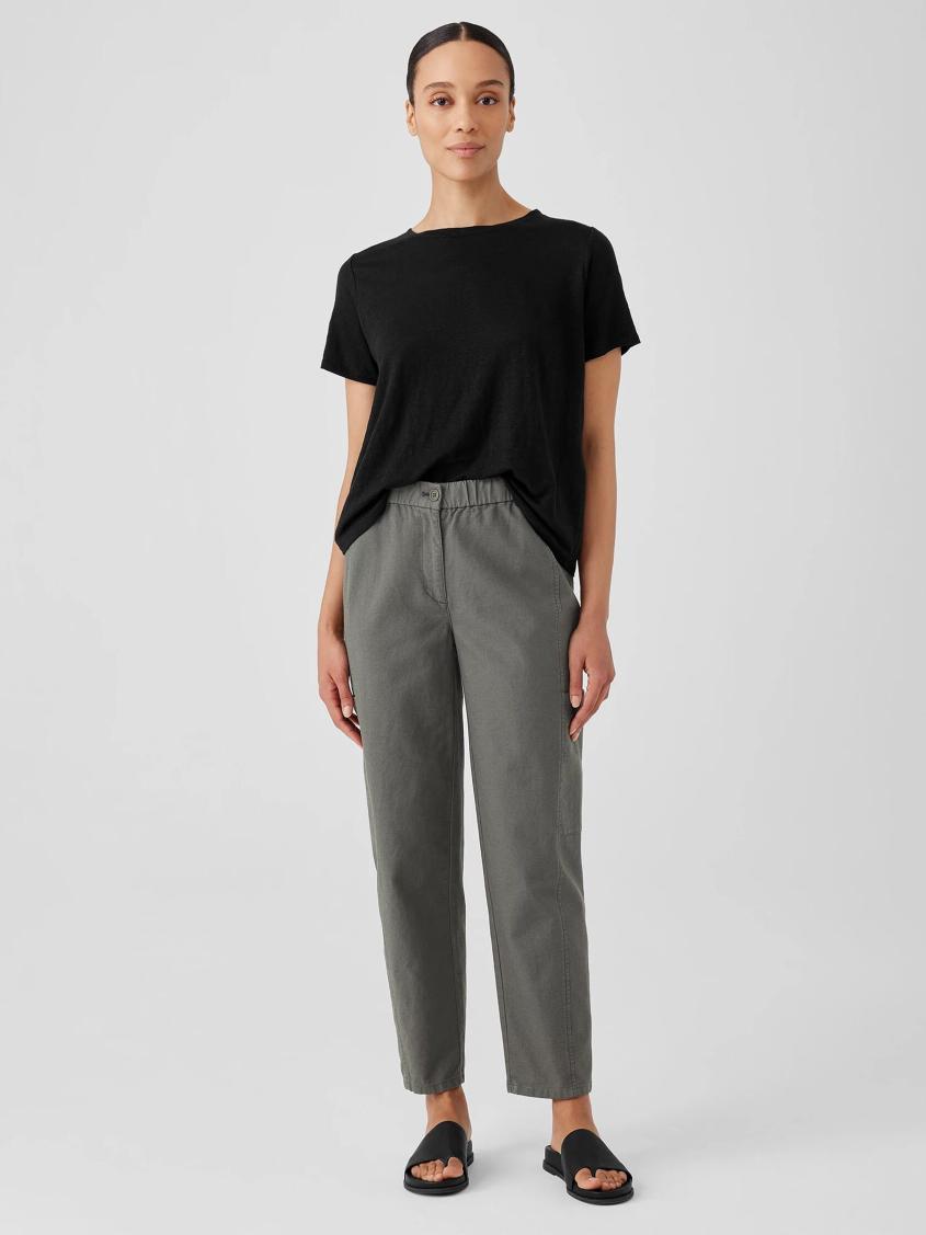Eileen Fisher Petite | Cotton Hemp Stretch Lantern Pant Black - Women