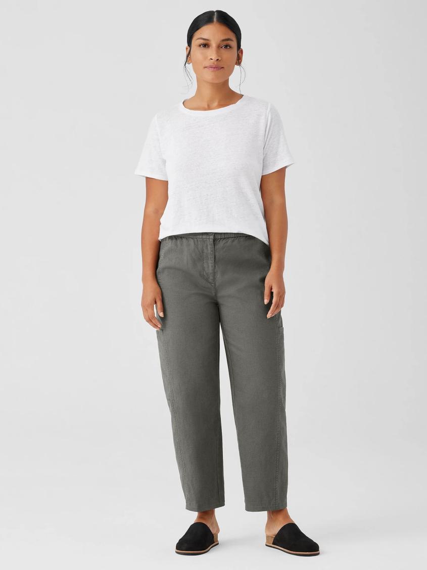 Eileen Fisher Petite | Cotton Hemp Stretch Lantern Pant Black - Women