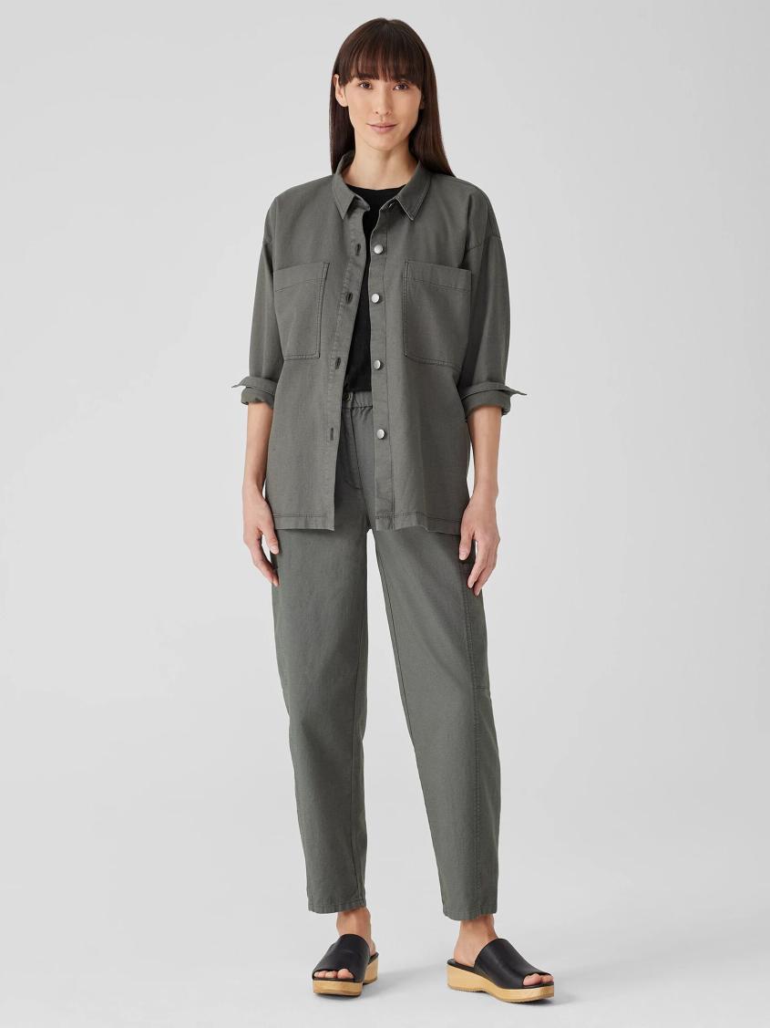 Eileen Fisher Petite | Cotton Hemp Stretch Shirt Jacket Briar - Women