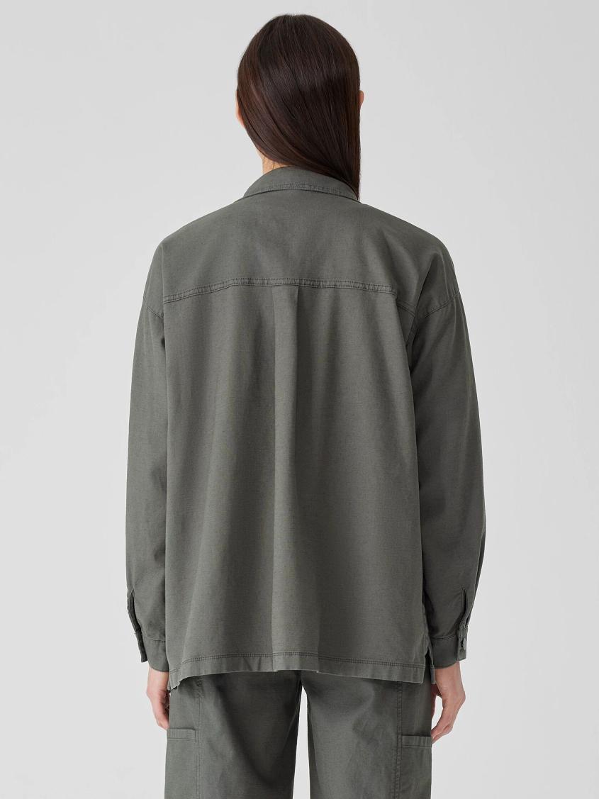 Eileen Fisher Petite | Cotton Hemp Stretch Shirt Jacket Briar - Women