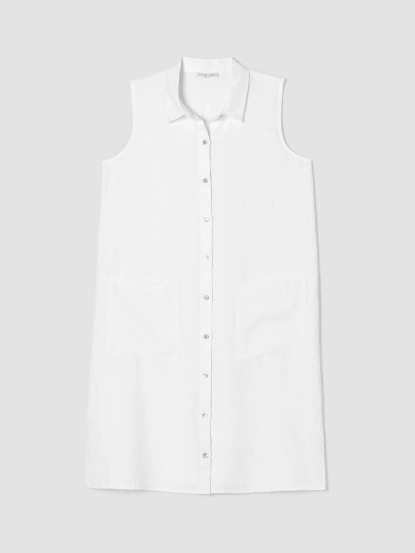 Eileen Fisher Petite | Organic Linen Sleeveless Dress White - Women