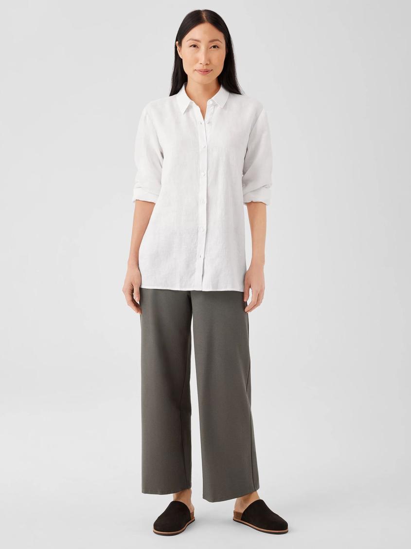 Eileen Fisher Petite | Washable Stretch Crepe Wide-Leg Pant Black - Women