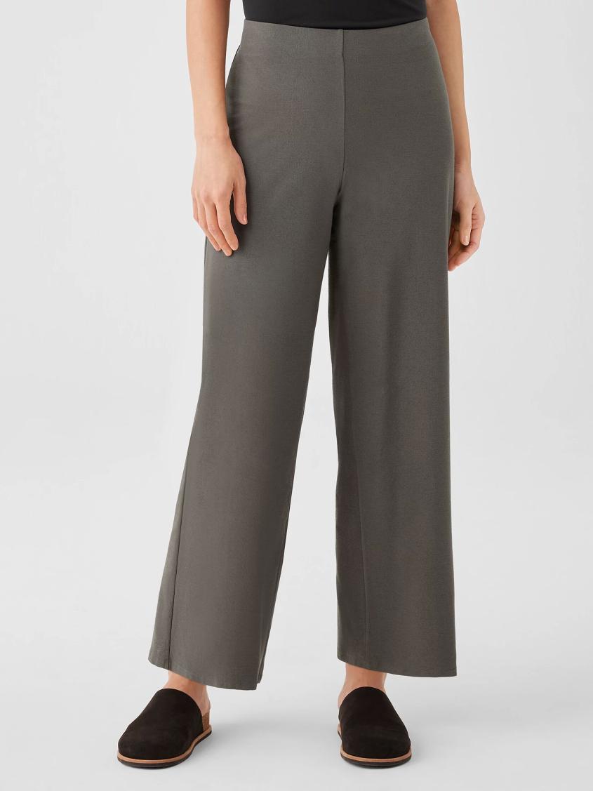 Eileen Fisher Petite | Washable Stretch Crepe Wide-Leg Pant Black - Women