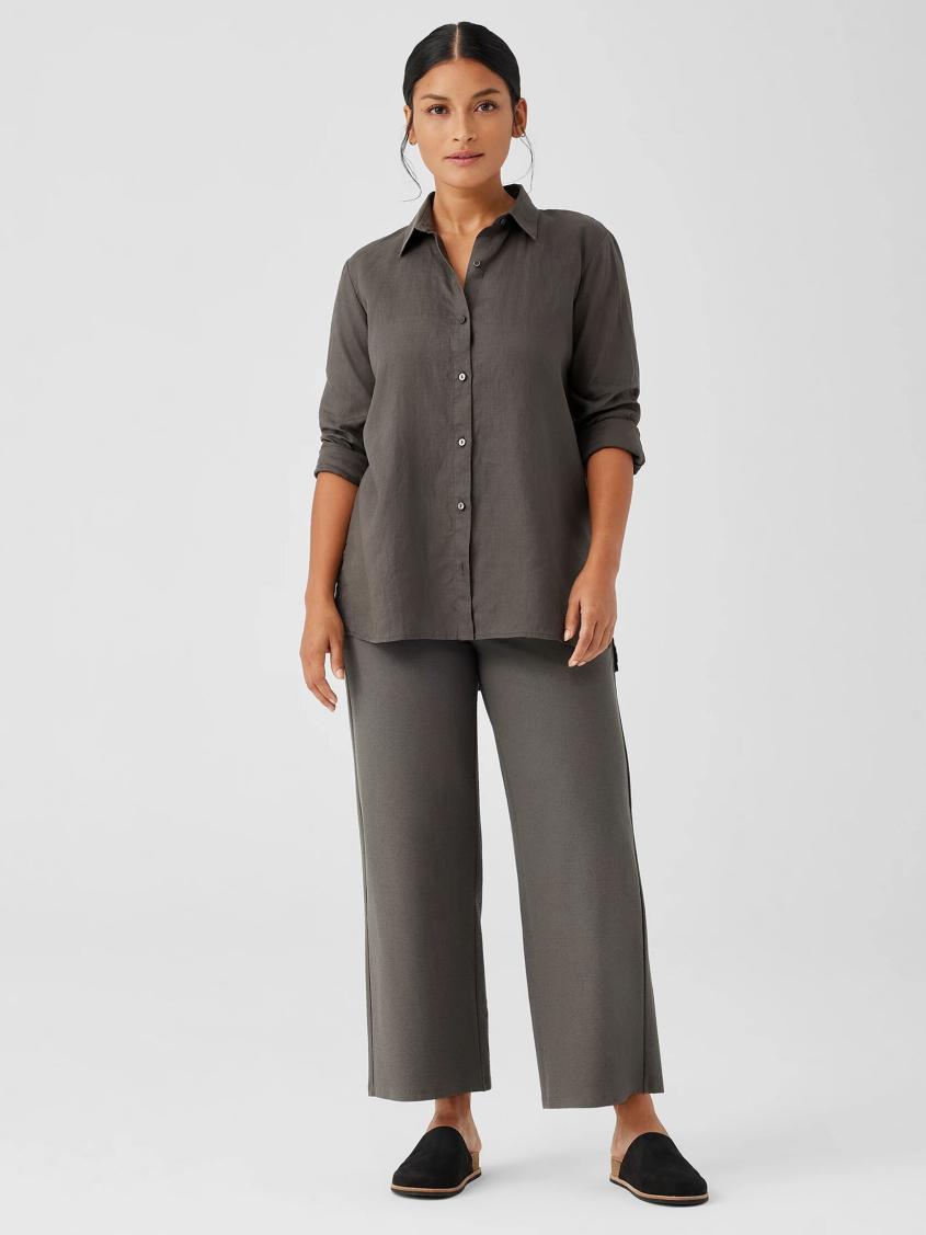 Eileen Fisher Petite | Washable Stretch Crepe Wide-Leg Pant Black - Women