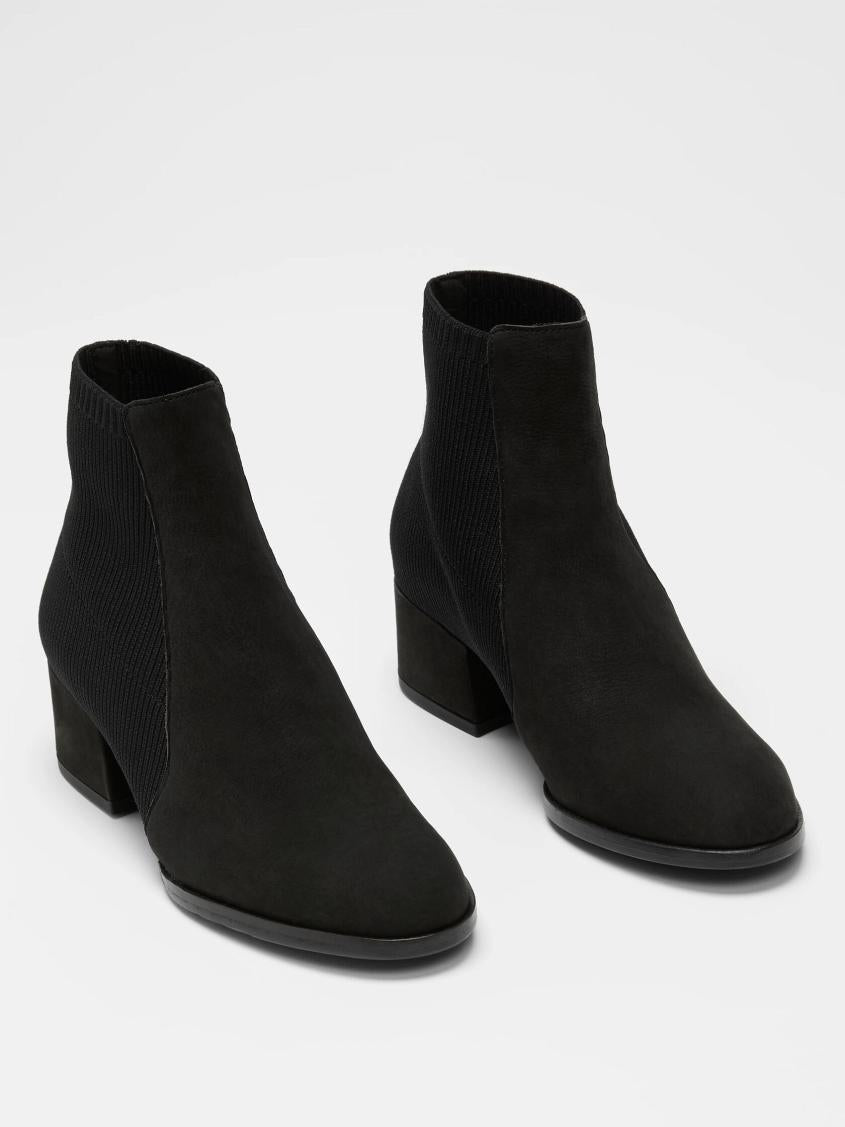 Eileen Fisher Shoes | Aesop Tumbled Nubuck And Recycled Stretch Knit Bootie Black - Women