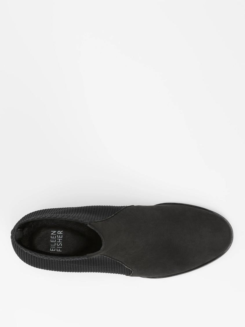 Eileen Fisher Shoes | Aesop Tumbled Nubuck And Recycled Stretch Knit Bootie Black - Women