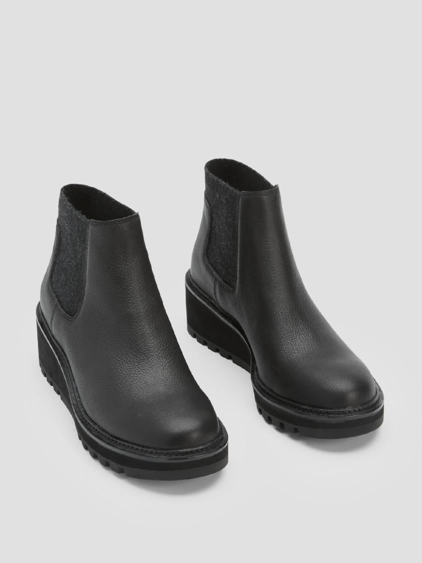 Eileen Fisher Shoes | Chelsea Wedge Washed Leather Bootie Black - Women