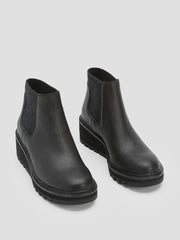 Eileen Fisher Shoes | Chelsea Wedge Washed Leather Bootie Black - Women