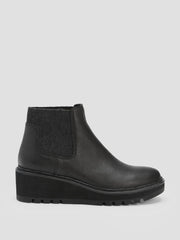 Eileen Fisher Shoes | Chelsea Wedge Washed Leather Bootie Black - Women