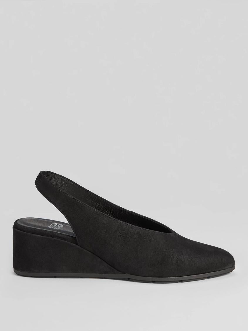 Eileen Fisher Shoes | Devi Tumbled Nubuck Leather Slingback Black - Women