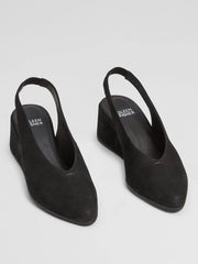 Eileen Fisher Shoes | Devi Tumbled Nubuck Leather Slingback Black - Women