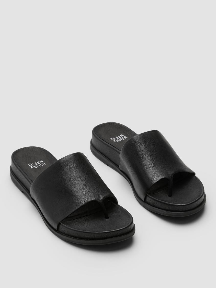 Eileen Fisher Shoes | Duet Tumbled Leather Sandal Black - Women