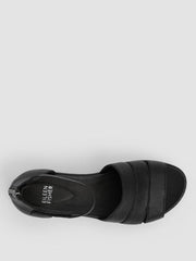 Eileen Fisher Shoes | Heir Tumbled Leather Wedge Sandal Black - Women
