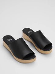 Eileen Fisher Shoes | Novel Leather Wedge Sandal Black - Women