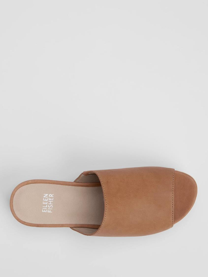 Eileen Fisher Shoes | Novel Tumbled Leather Wedge Sandal Cognac - Women