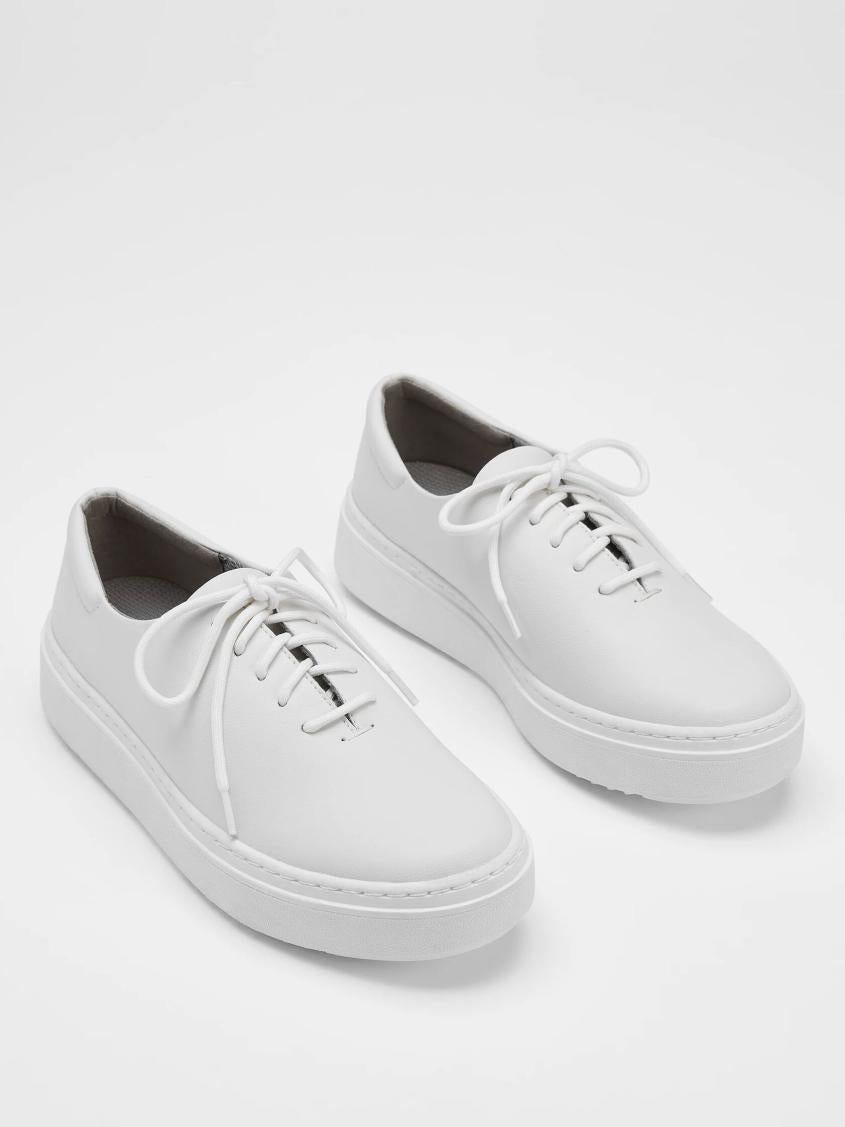 Eileen Fisher Shoes | Penni Leather Wedge Sneaker White - Women