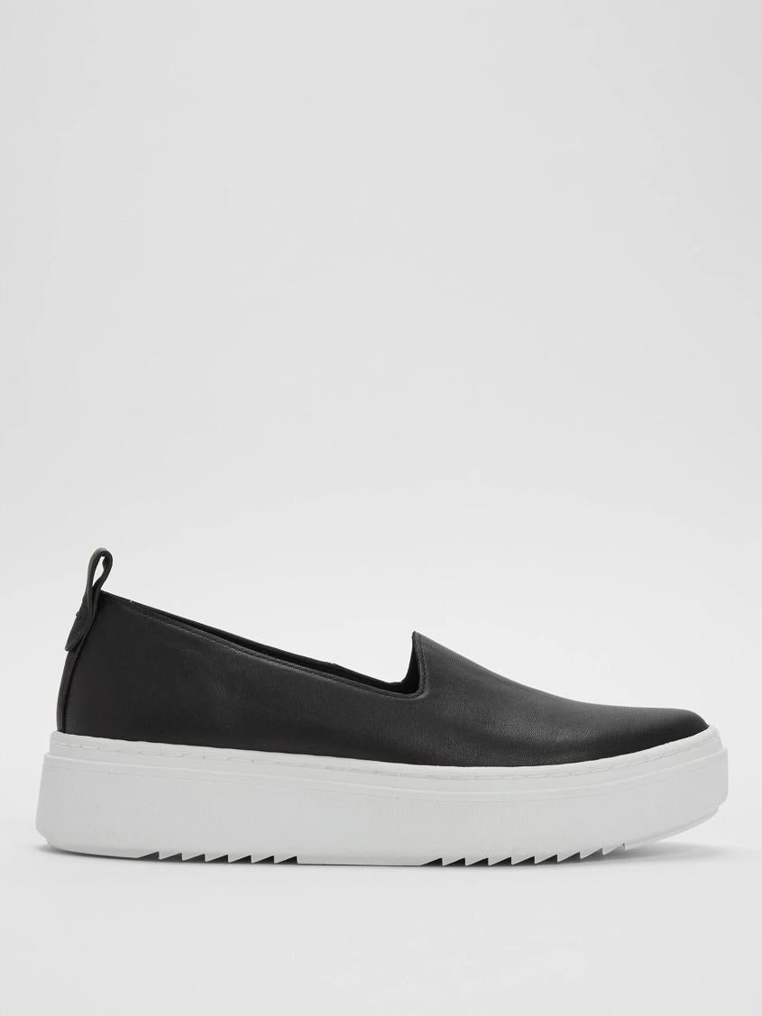 Eileen Fisher Shoes | Prosper Platform Sneaker In Leather Black - Women
