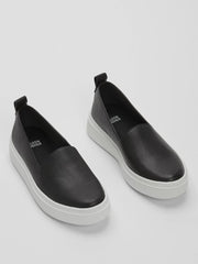 Eileen Fisher Shoes | Prosper Platform Sneaker In Leather Black - Women