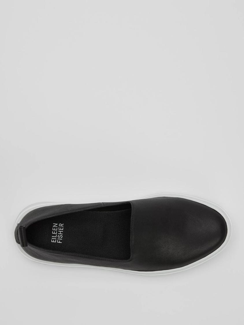 Eileen Fisher Shoes | Prosper Platform Sneaker In Leather Black - Women