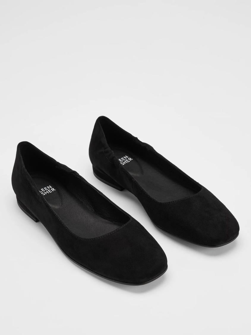Eileen Fisher Shoes | Selle Suede Ballet Flat Black - Women