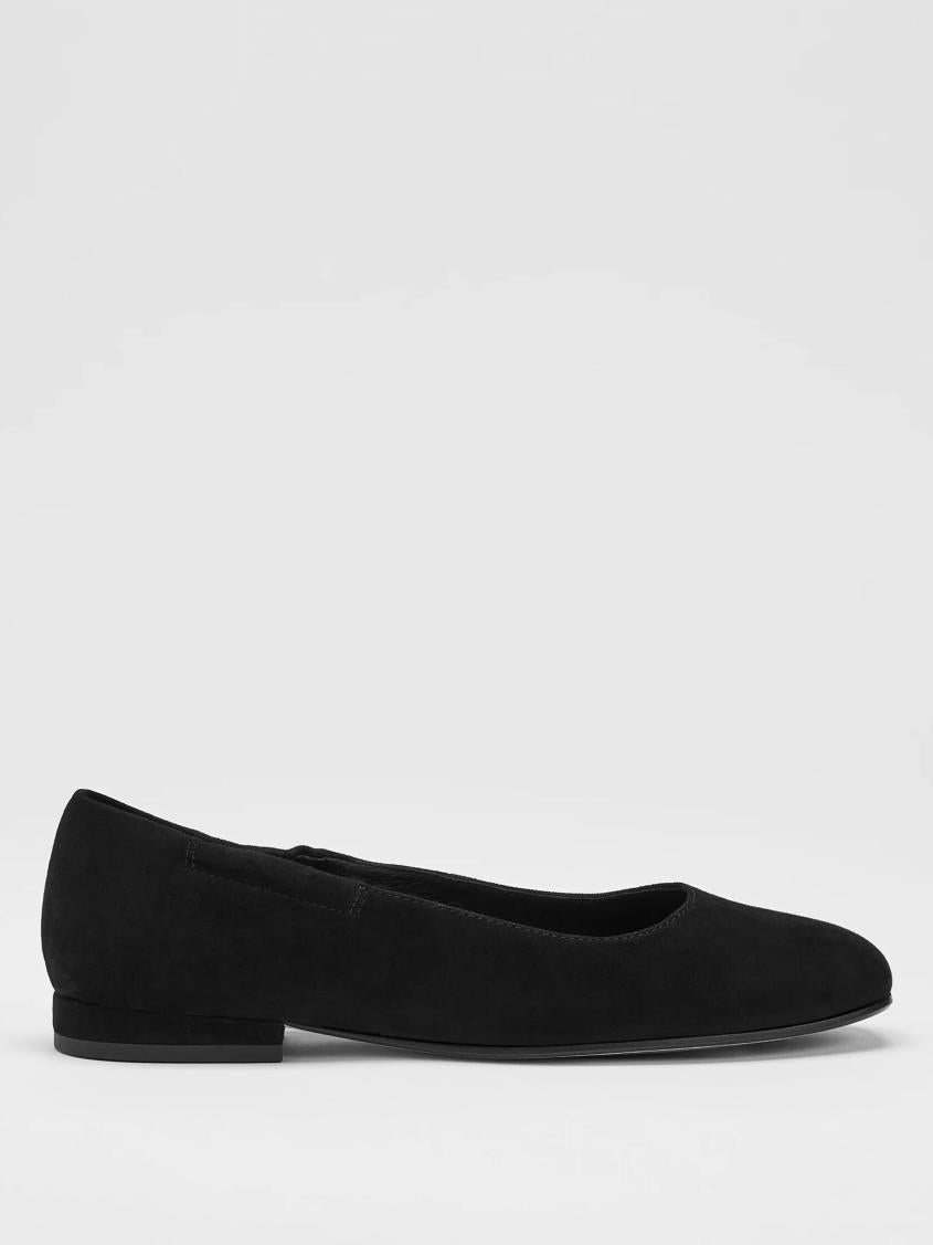 Eileen Fisher Shoes | Selle Suede Ballet Flat Black - Women