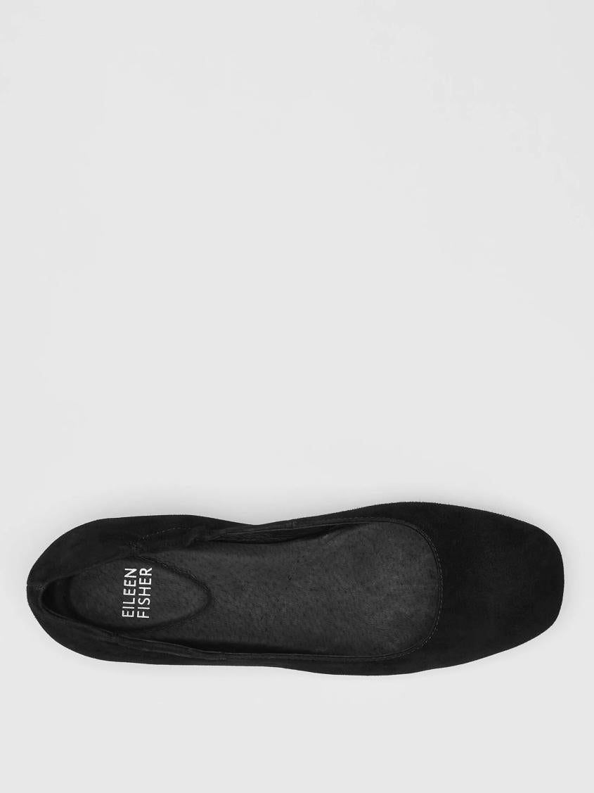Eileen Fisher Shoes | Selle Suede Ballet Flat Black - Women