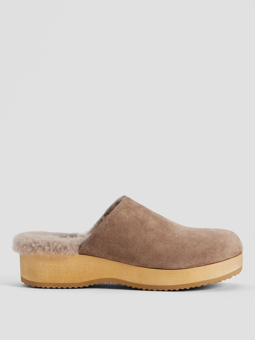 Eileen Fisher Shoes | Shearling Clog In Suede Marble - Women