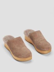 Eileen Fisher Shoes | Shearling Clog In Suede Marble - Women