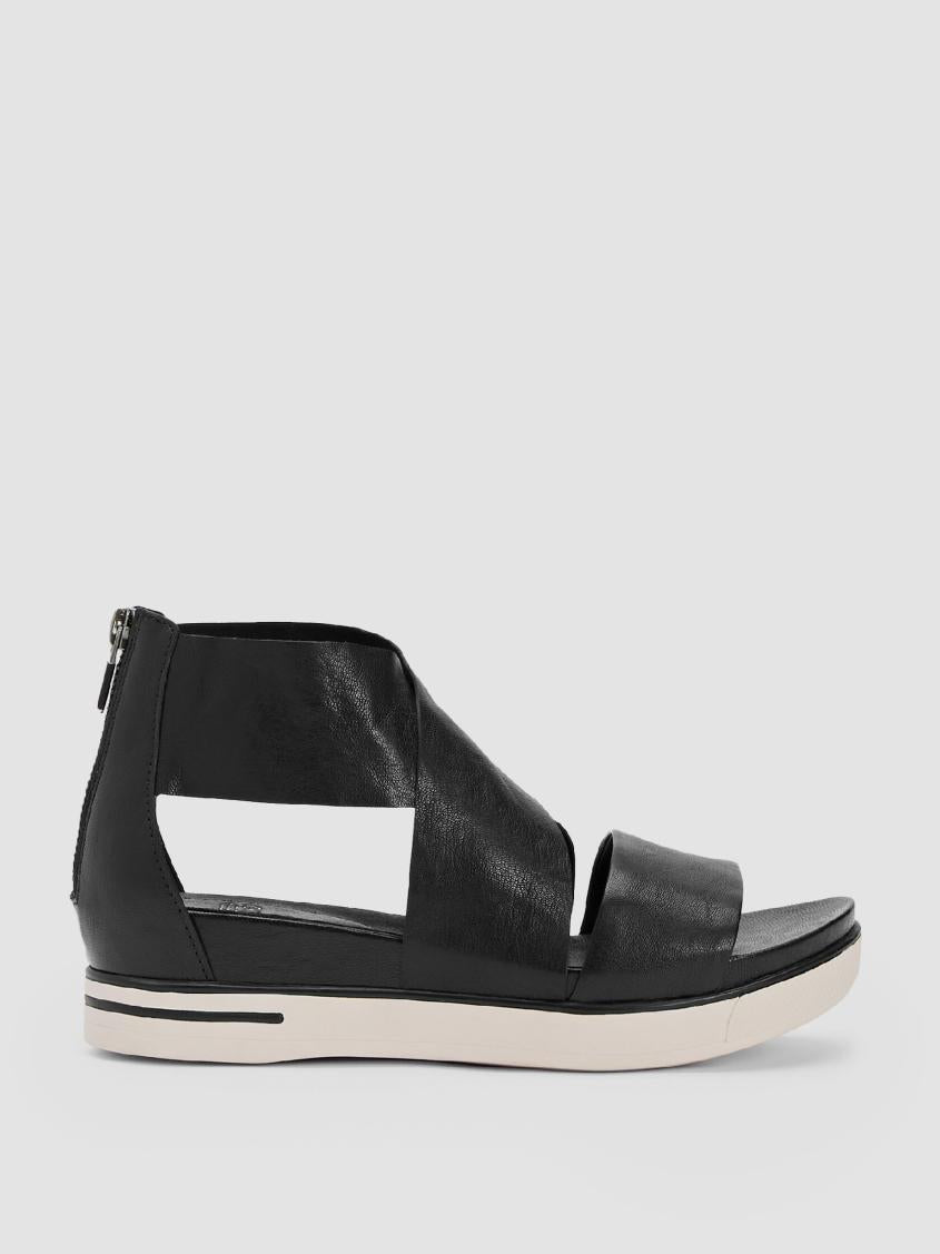 Eileen Fisher Shoes | Sport Tumbled Leather Sneaker Sandal Black - Women