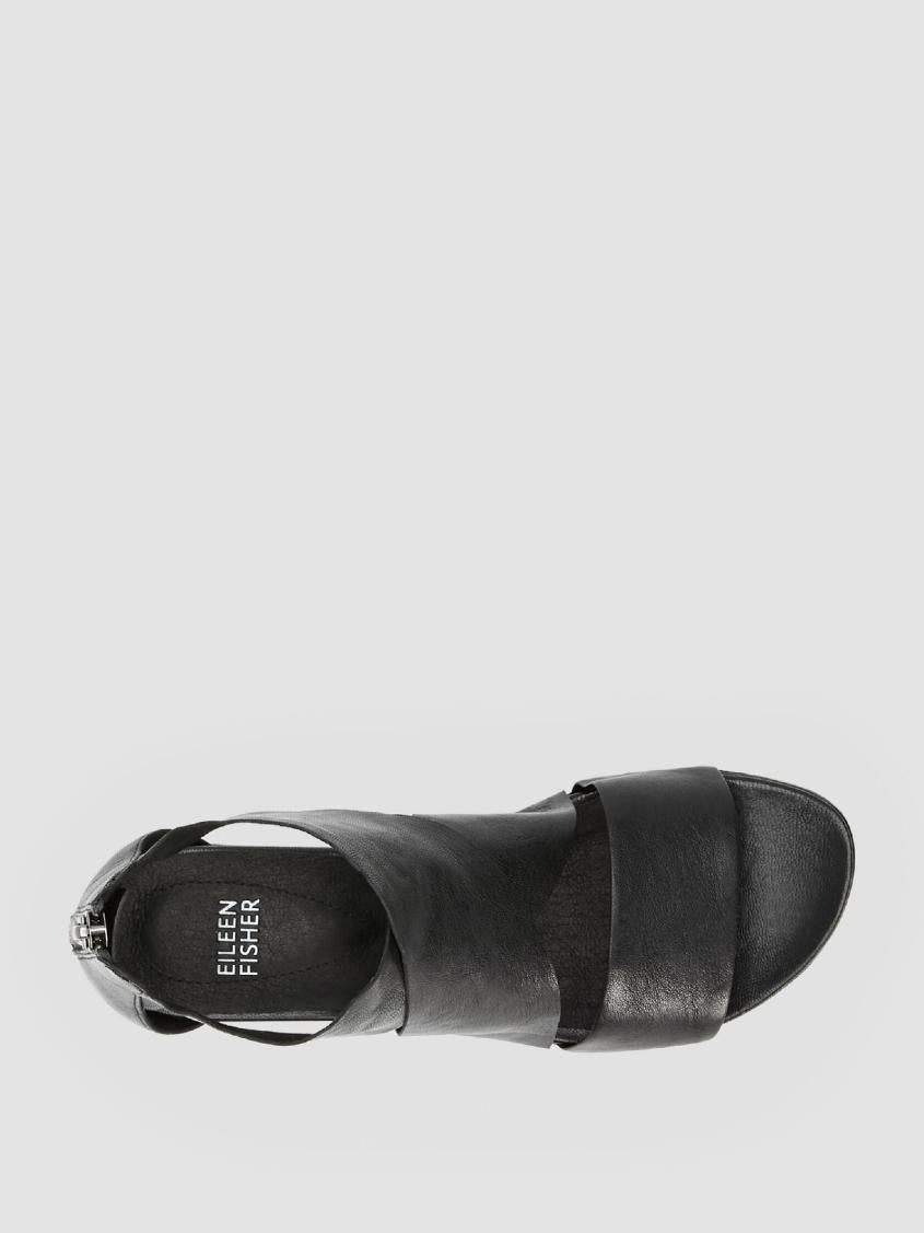 Eileen Fisher Shoes | Sport Tumbled Leather Sneaker Sandal Black - Women