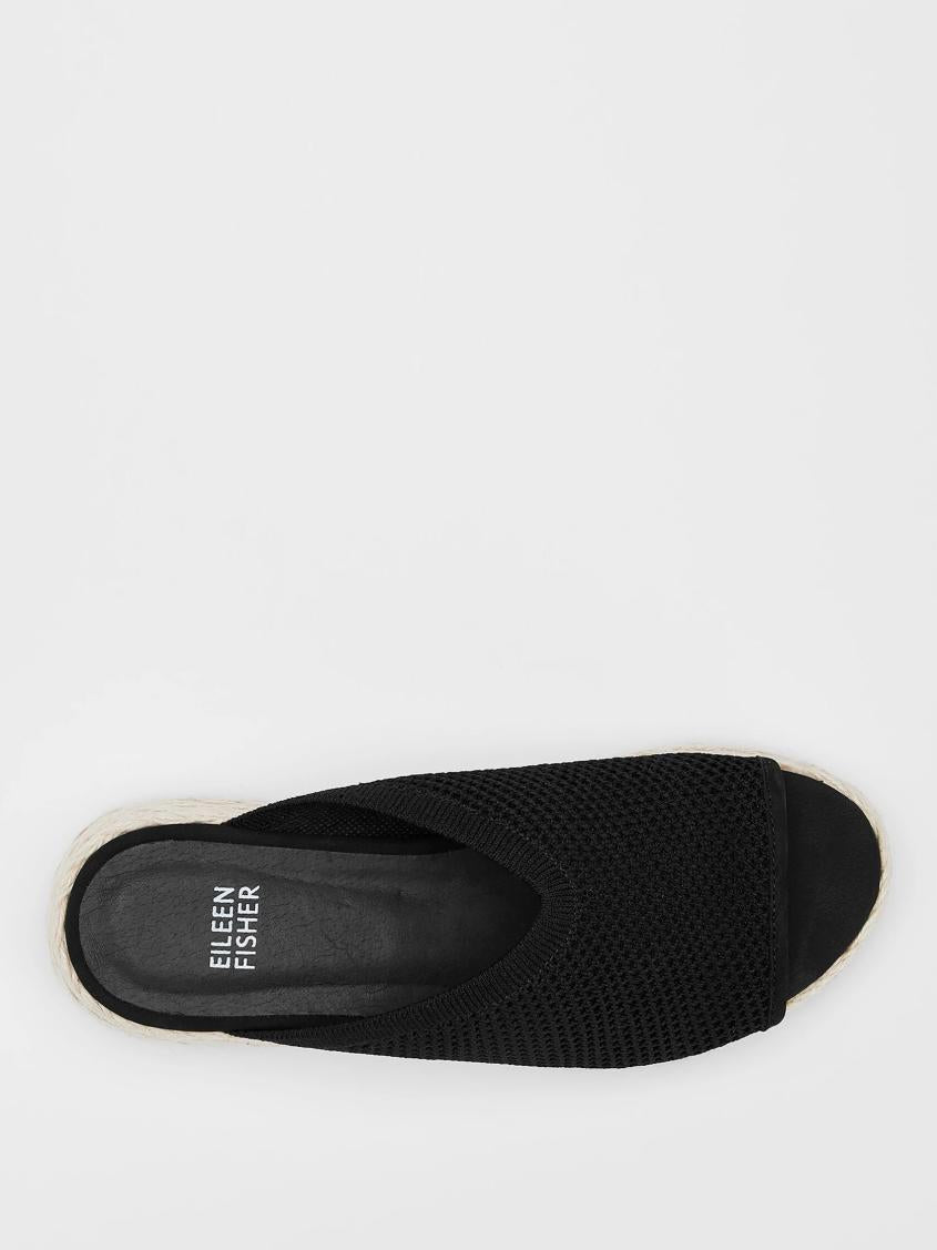 Eileen Fisher Shoes | Tali Recycled Stretch Knit Espadrille Wedge Sandal Black - Women