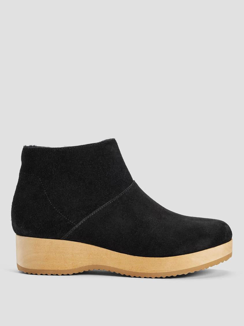 Eileen Fisher Shoes | Warm Suede Clog Bootie Black - Women