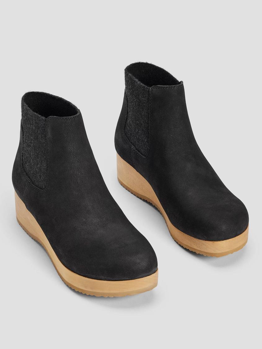 Eileen Fisher Shoes | Words Oiled Nubuck Clog Bootie Black - Women