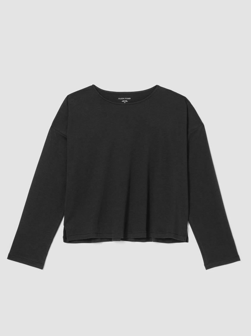 Eileen Fisher Sleepwear | Cozy Organic Cotton Interlock Box-Top Black - Women